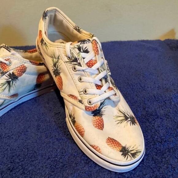 Vans Women's 6.5 Pineapple Print Lace Up Skater Tennis Shoe Sneakers - Picture 2 of 10